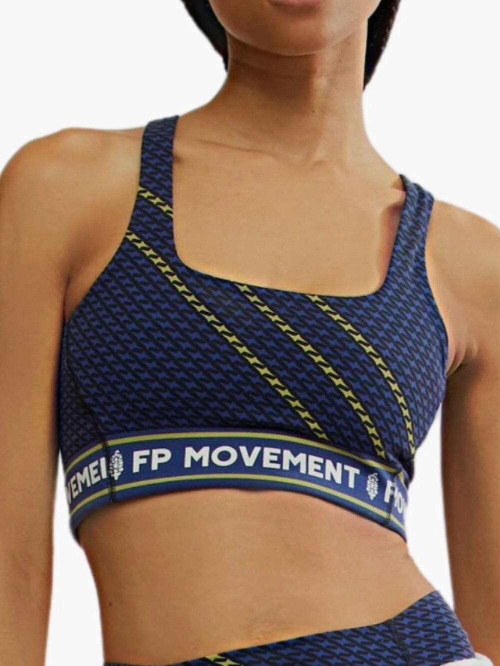 NWT Free People FP Navy & Yellow Sports Bra